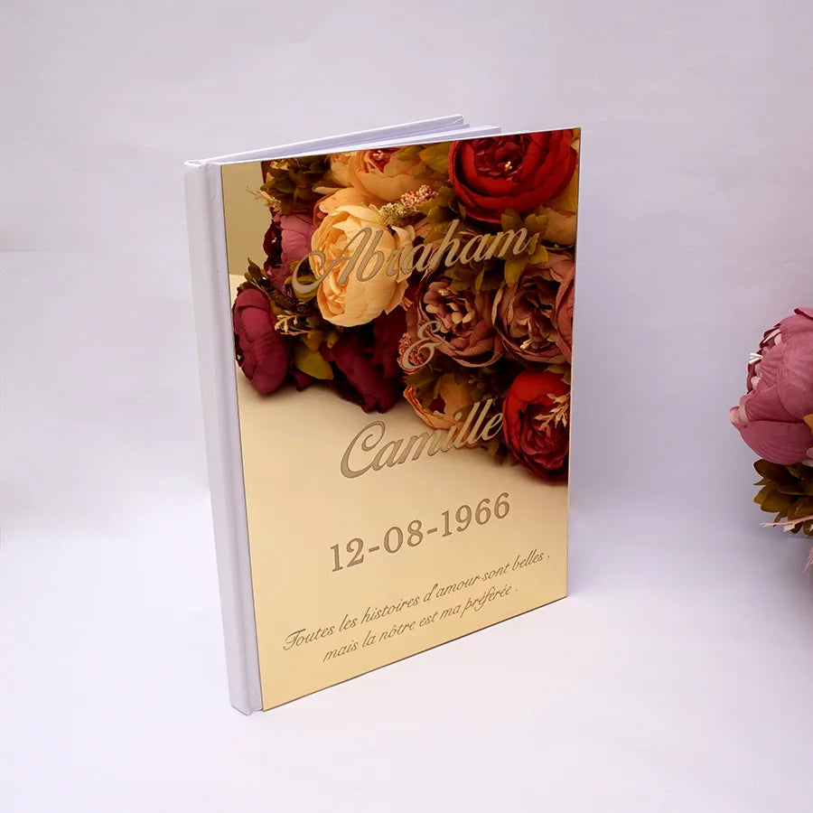 Livre d'or mariage fleuri