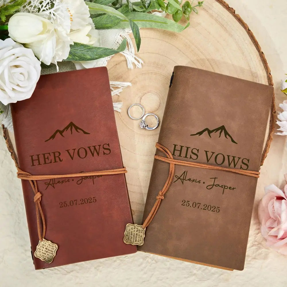 Livre de vœux mariage - cuir véritable