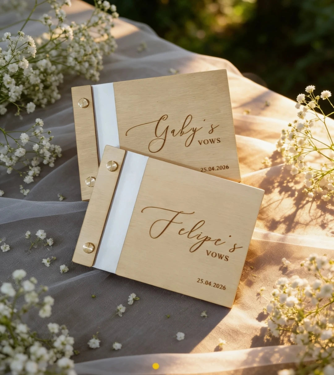 Livre de vœux mariage - en bois