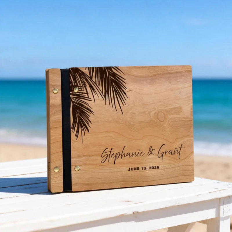 Livre d’or mariage bois - style exotique tropical