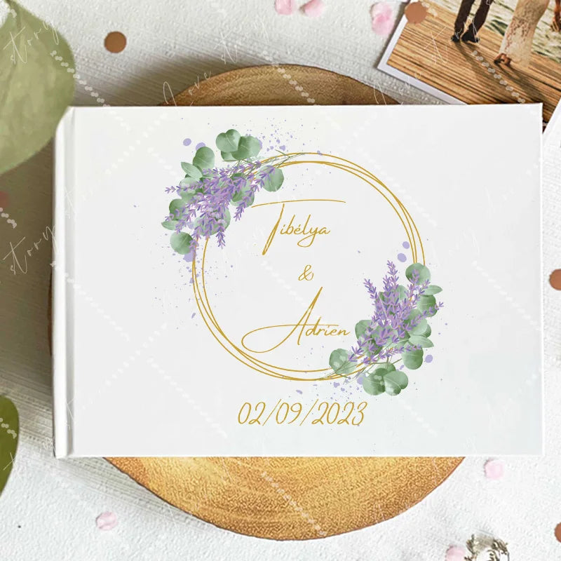 Livre d’or mariage bohème - eucalyptus et lavande