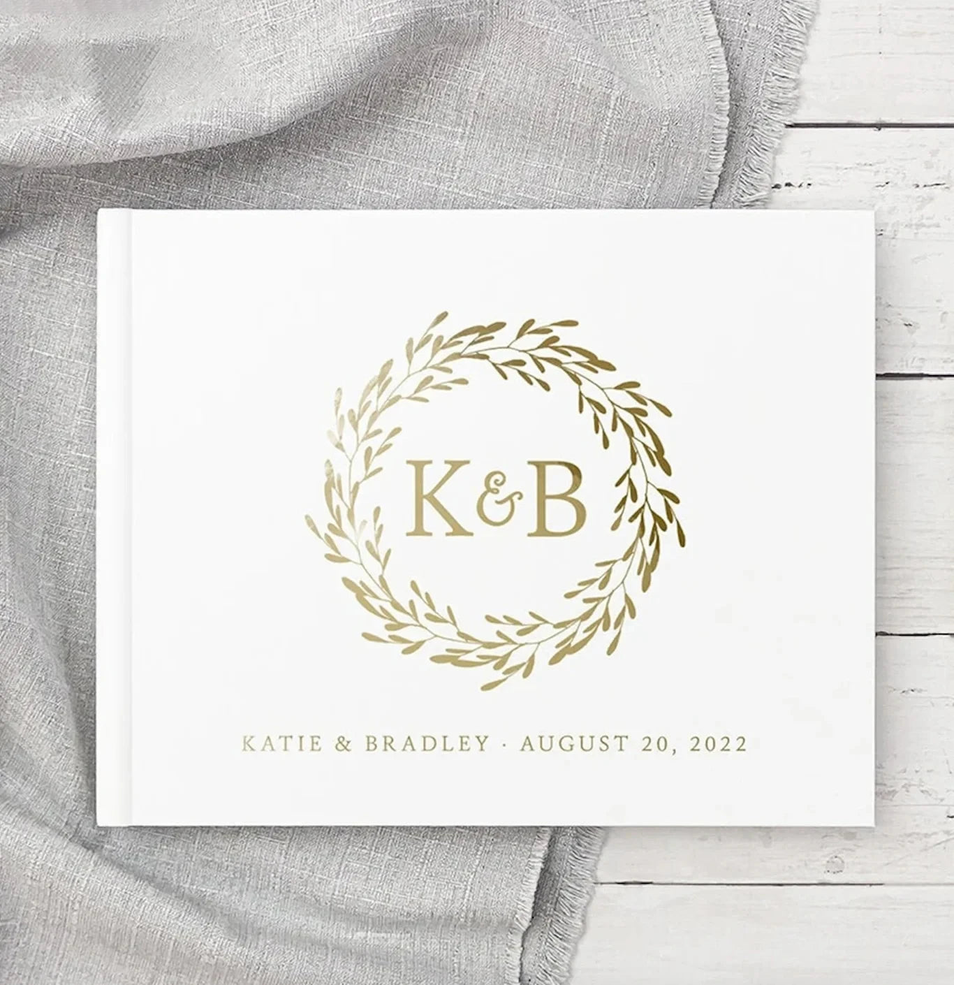 Livre d'or mariage personnalisé - blanc