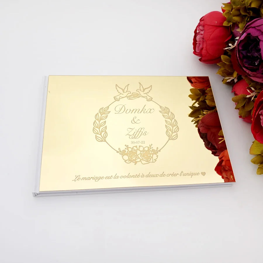 Livre d'or mariage fleuri