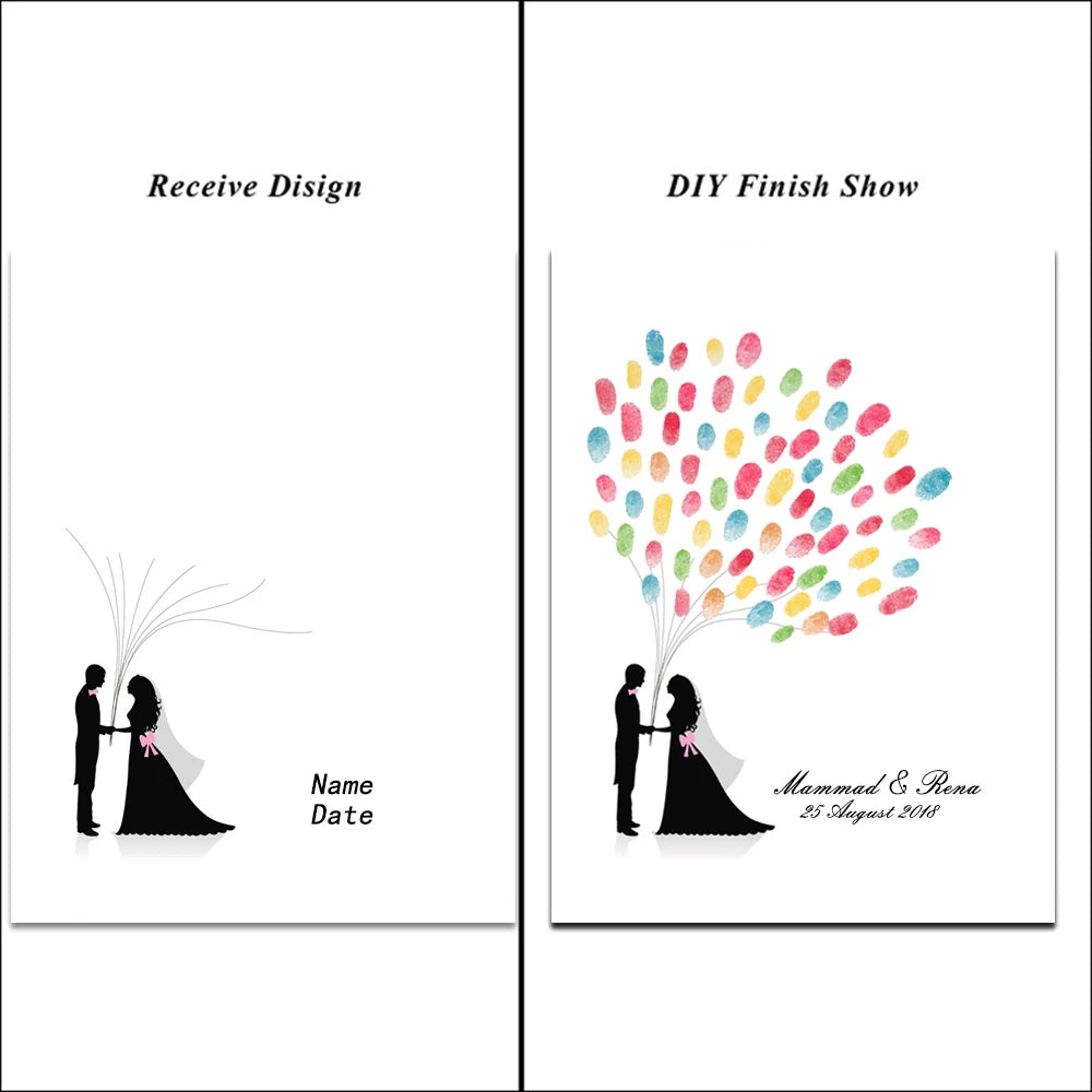 Livre d'or mariage original - livre d'or à empreintes