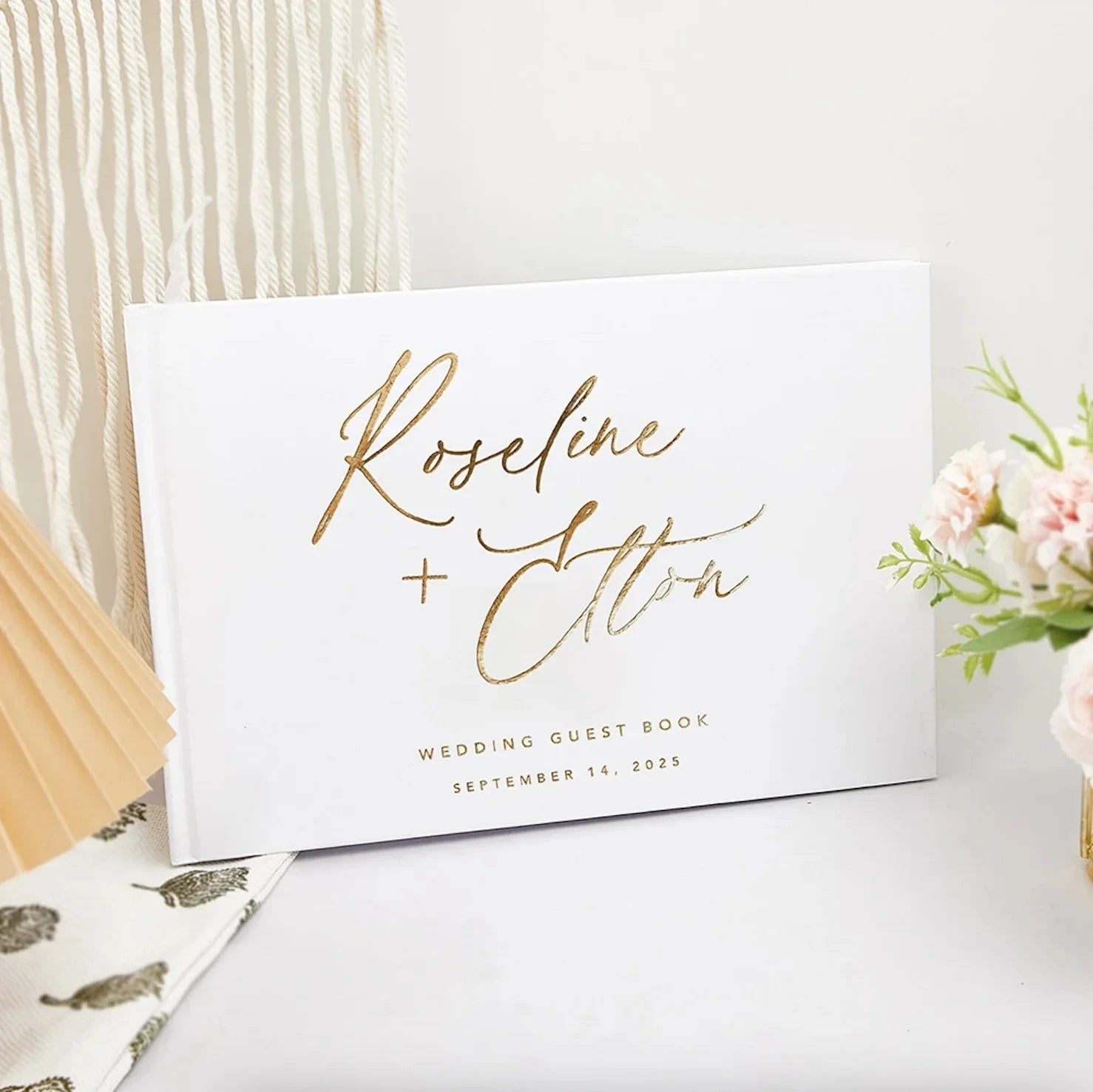 Livre d'or mariage personnalisé - blanc