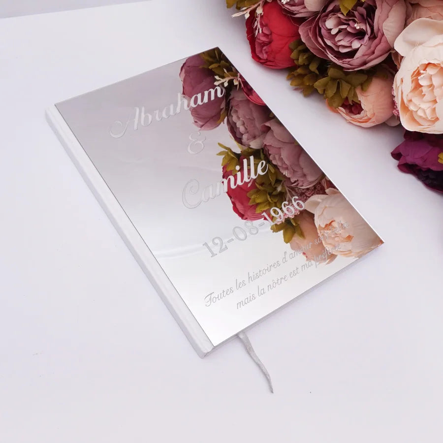 Livre d'or mariage fleuri