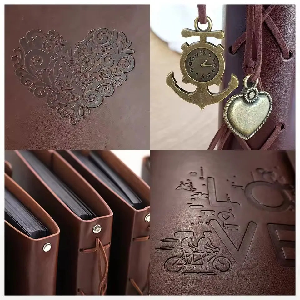 Livre d’or mariage photo - Modèle vintage en cuir