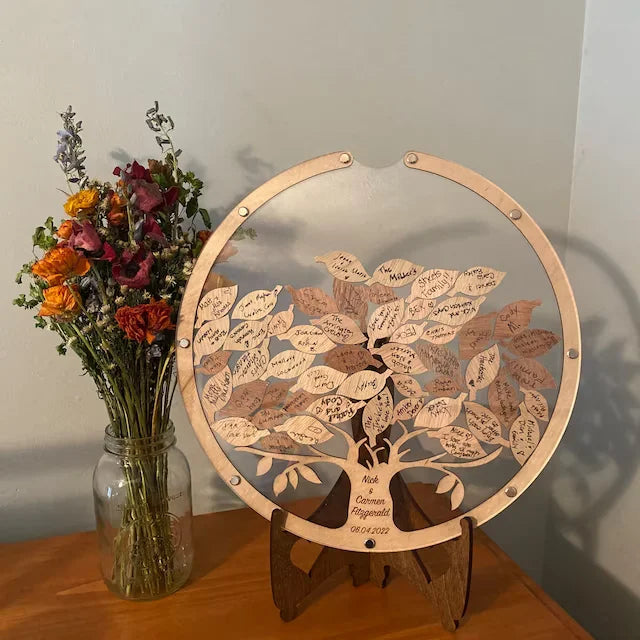 Livre d'or mariage original - design arbre