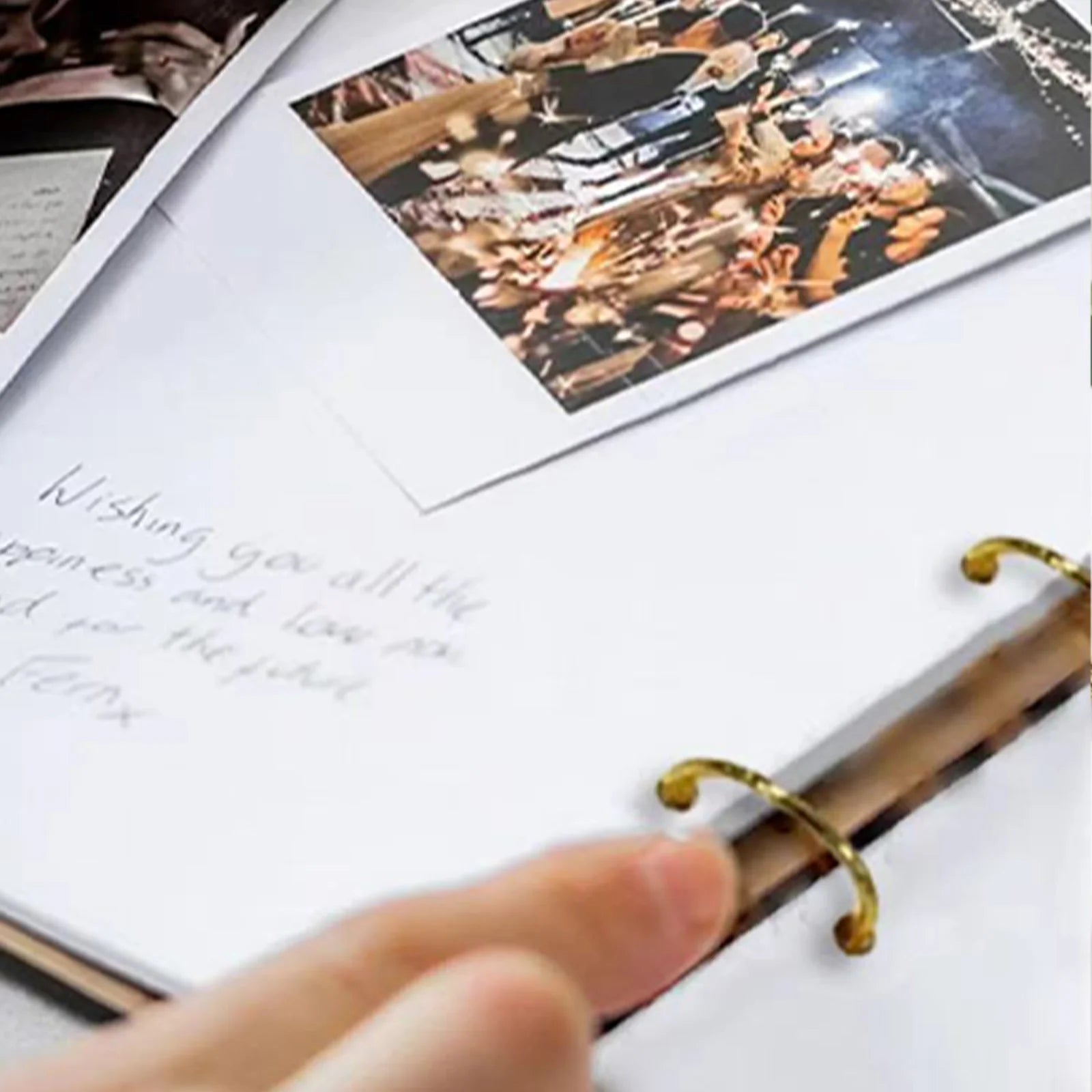 Livre d'or de mariage en bois - design floral