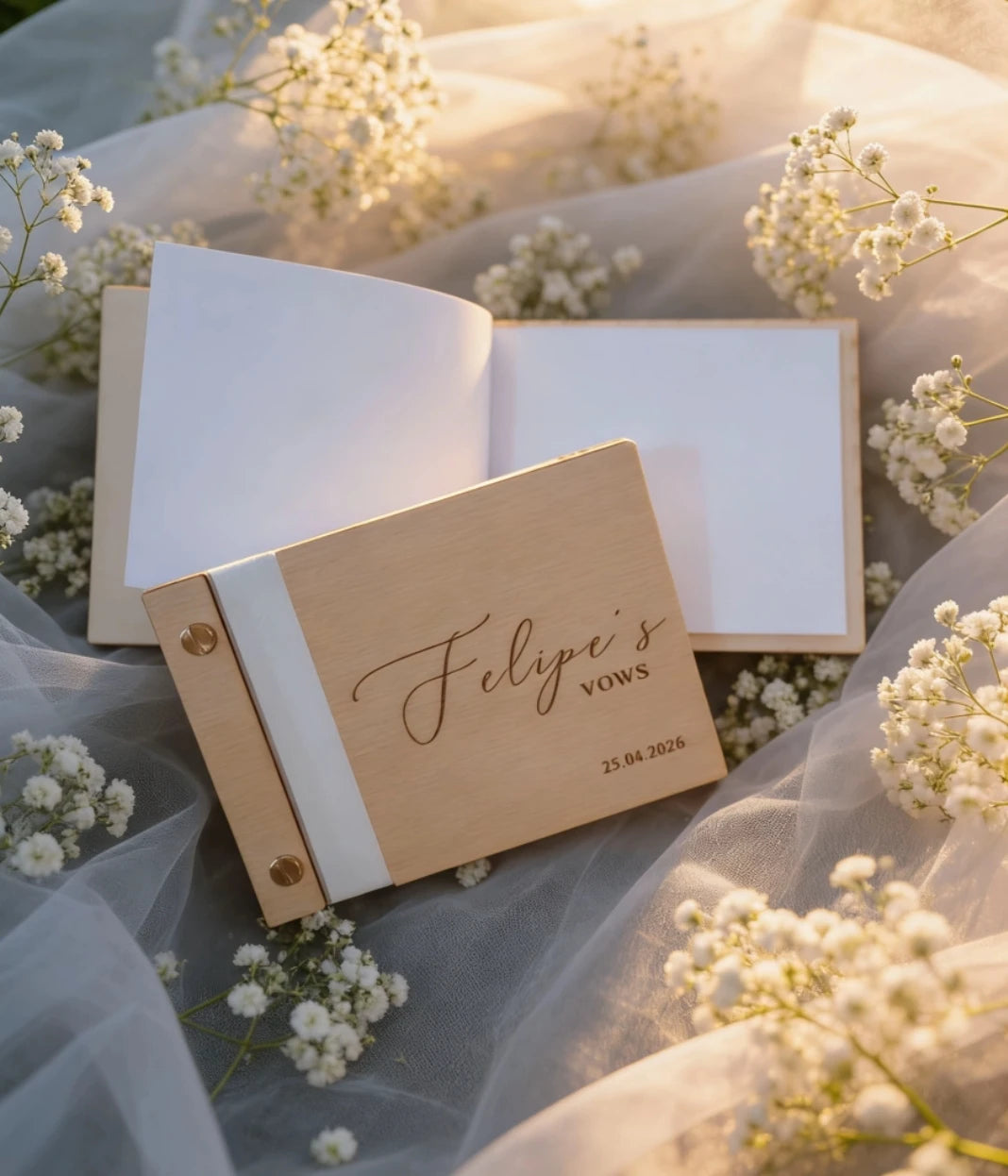 Livre de vœux mariage - en bois