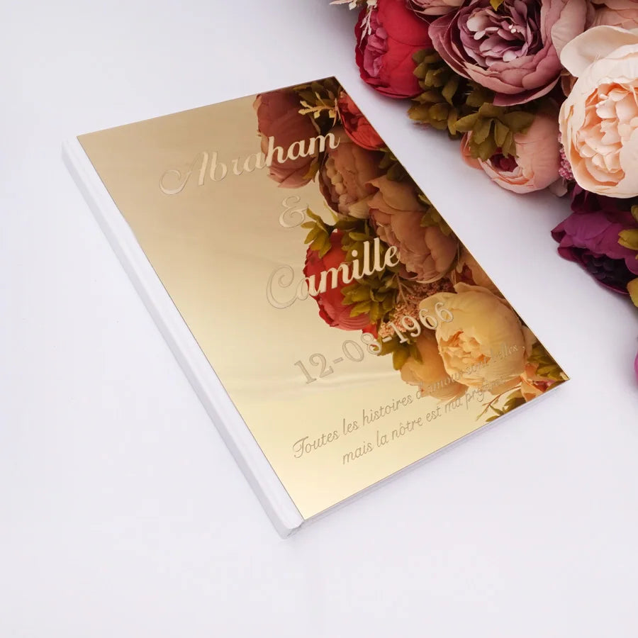 Livre d'or mariage fleuri