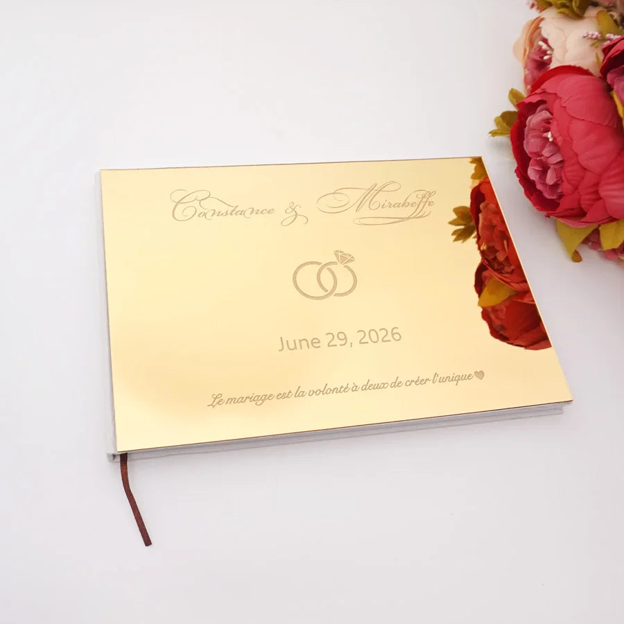 Livre d'or mariage fleuri