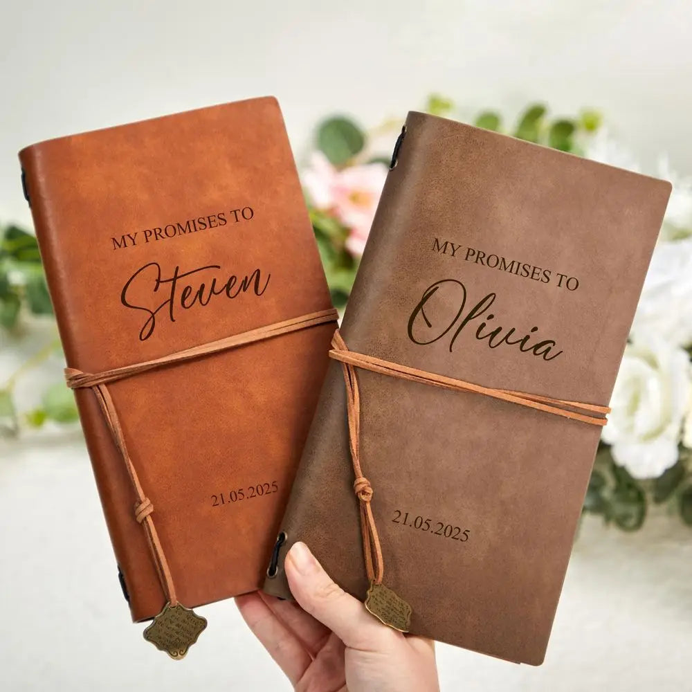 Livre de vœux mariage - cuir véritable