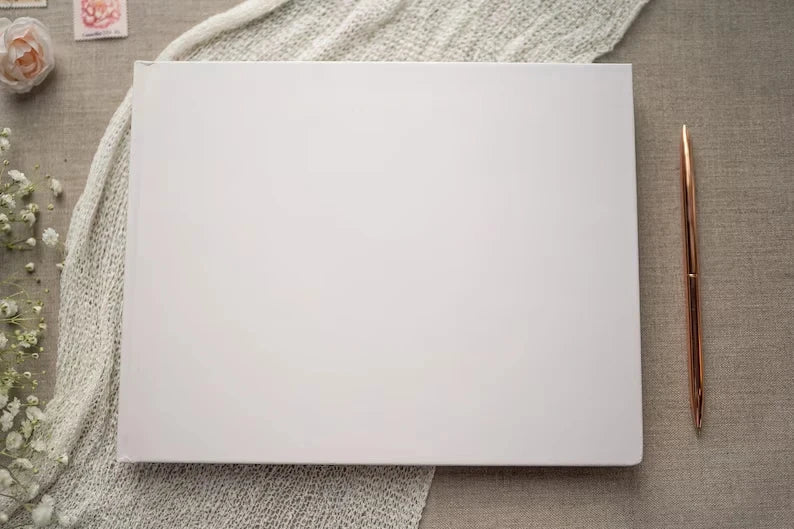 Livre d'or mariage personnalisé - blanc