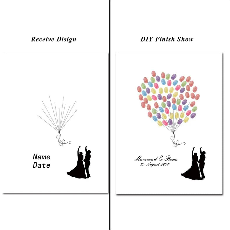 Livre d'or mariage original - livre d'or à empreintes