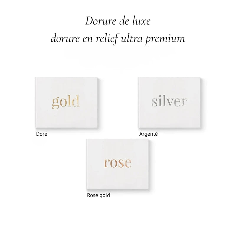 Livre d'or mariage personnalisé - blanc et or